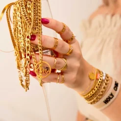 Finaste Ring verstelbaar chain kleur goud Online