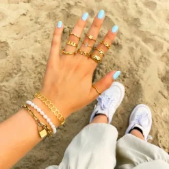 Finaste Ring verstelbaar chain kleur goud Online