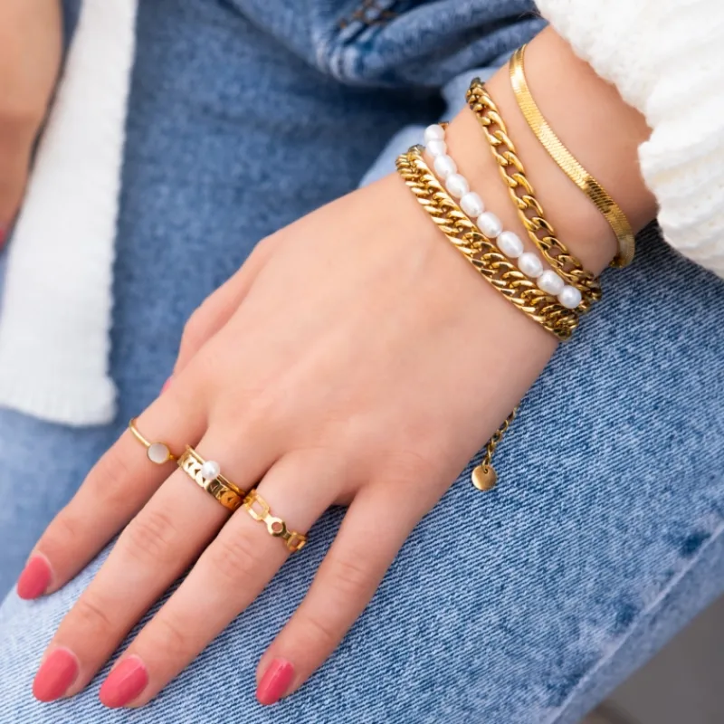 Finaste Ring verstelbaar chain kleur goud Online