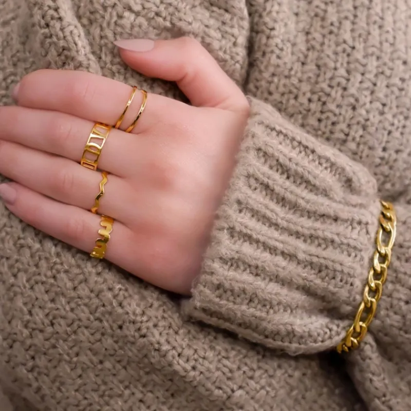 Finaste Ring Waves Kleur Goud Best