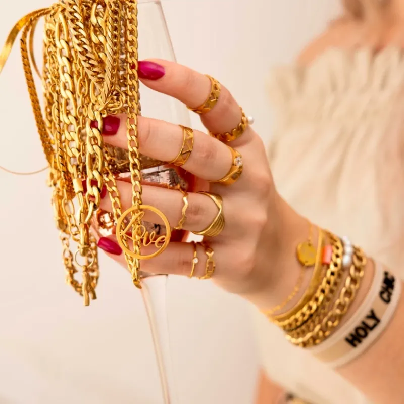 Finaste Ring Waves Kleur Goud Best