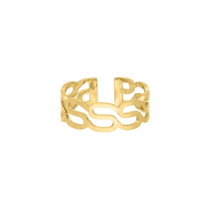 Finaste Ring wavy goudkleurig New