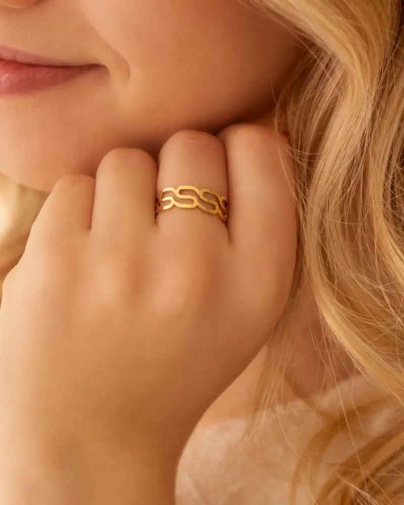 Finaste Ring wavy goudkleurig New