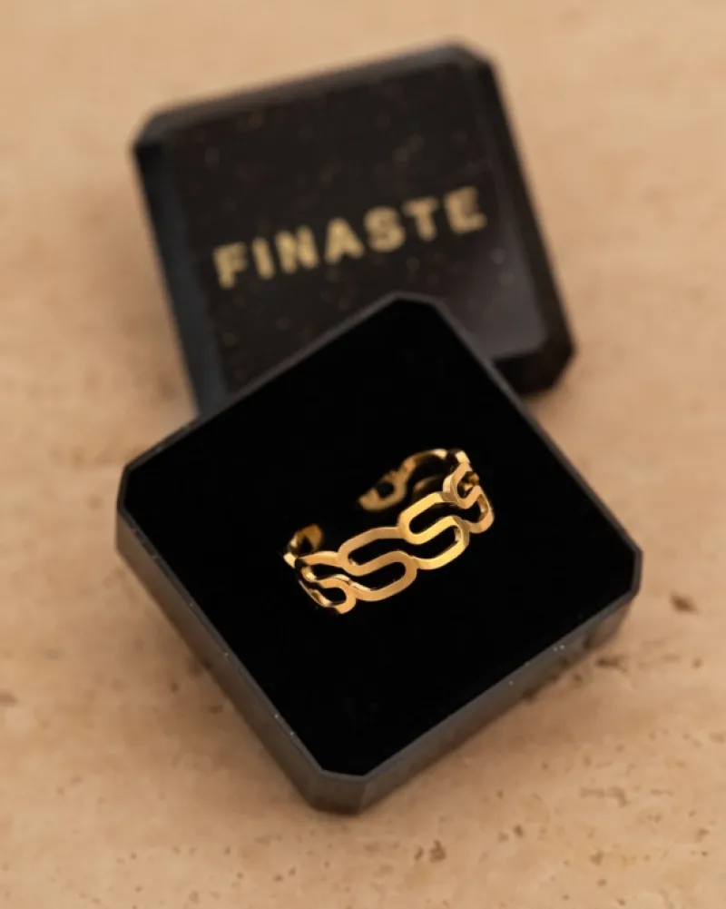 Finaste Ring wavy goudkleurig New