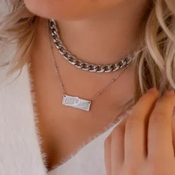 Finaste 00's babe ketting kleur zilver Online