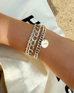 Finaste Schakelarmband graveerbare munt Clearance