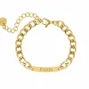 Finaste Schakelarmband mannen met naam goud kleurig New