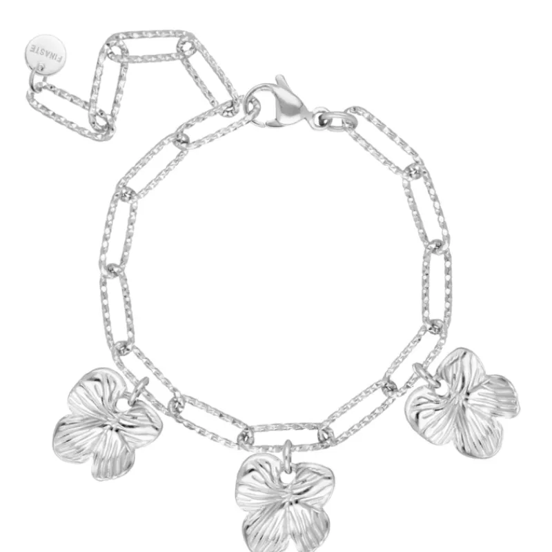Finaste Schakelarmband met bloemetjes Clearance