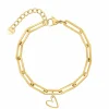 Finaste Schakelarmband met hartje goudkleurig Discount