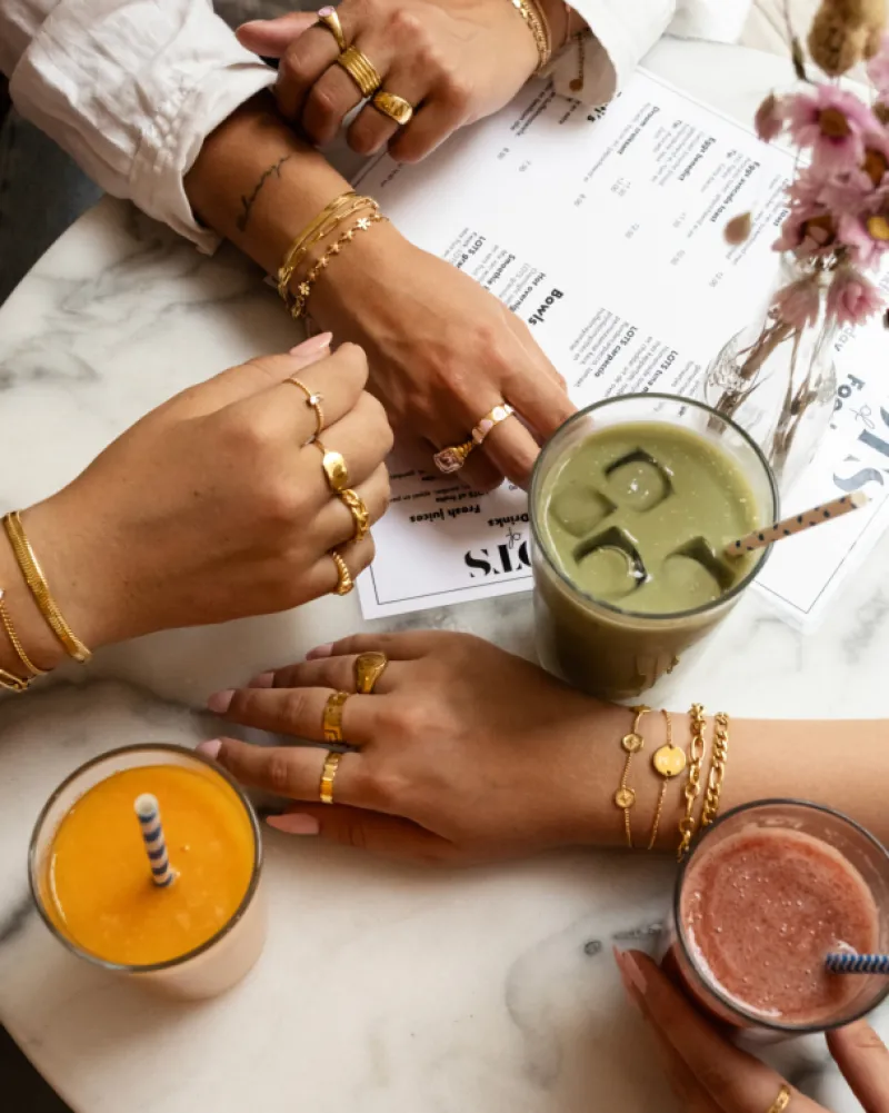 Finaste Schakelarmband mix goud kleurig Fashion