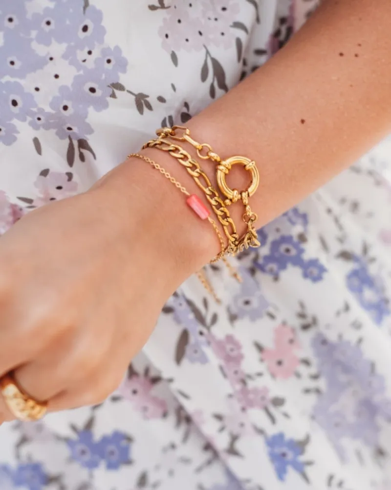 Finaste Schakelarmband Mixed Chain Goud Kleurig Discount