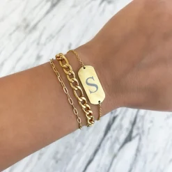 Finaste Schakelarmband Mixed Chain Goud Kleurig Discount