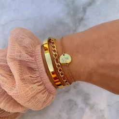 Finaste Schakelarmband Mixed Chain Goud Kleurig Discount