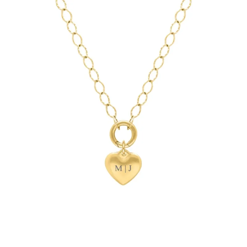 Finaste Schakelketting graveerbaar hartje goudkleurig Clearance