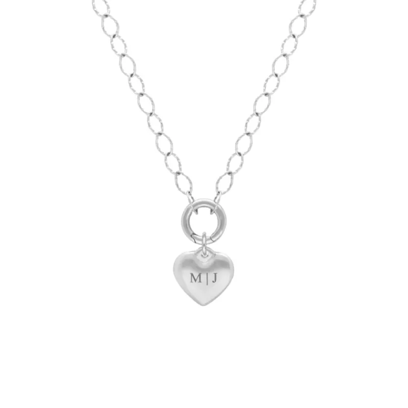 Finaste Schakelketting graveerbaar hartje Sale