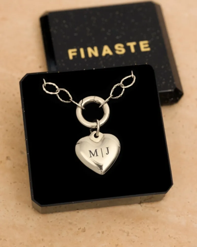 Finaste Schakelketting graveerbaar hartje Sale