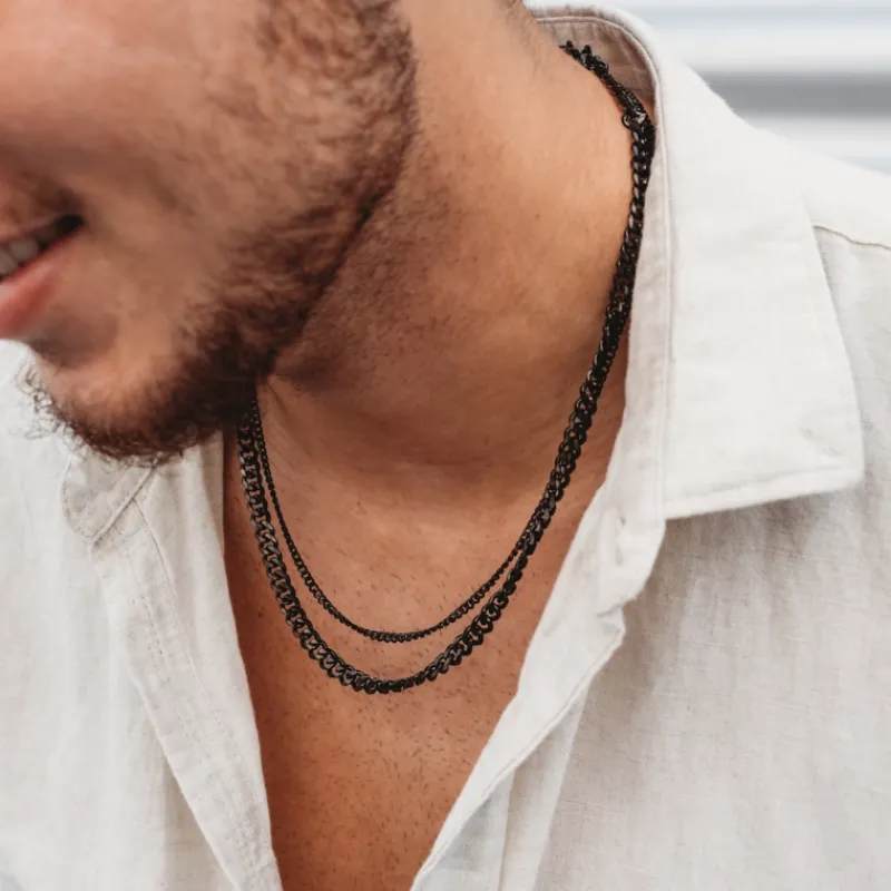 Finaste Schakelketting Mannen Zwart Discount