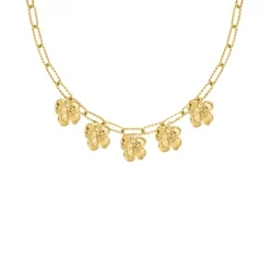 Finaste Schakelketting met bloemetjes goudkleurig Discount