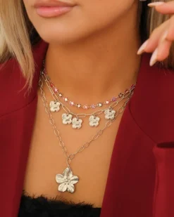 Finaste Schakelketting met bloemetjes Sale