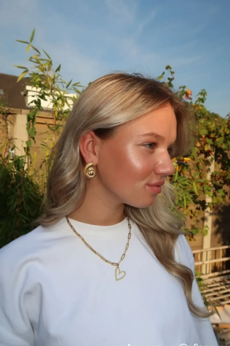 Finaste Schakelketting met hartje goudkleurig Hot