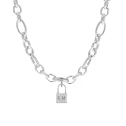 Finaste Schakelketting met Slotje Graveren Sale