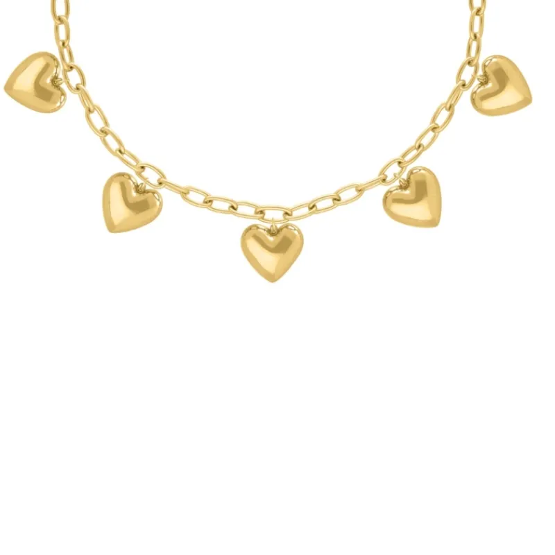 Finaste Schakelketting statement hearts goudkleurig Online