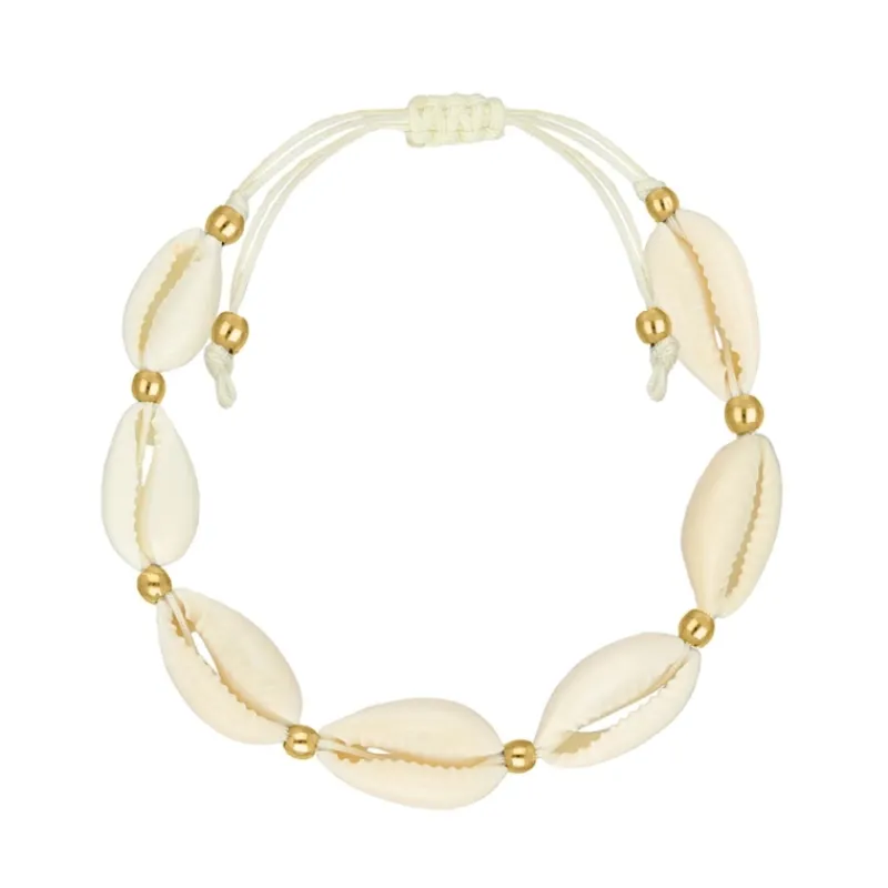 Finaste Schelpen enkelbandje goldplated Clearance