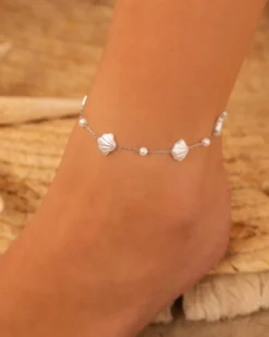 Finaste Schelpen enkelbandje met parels New