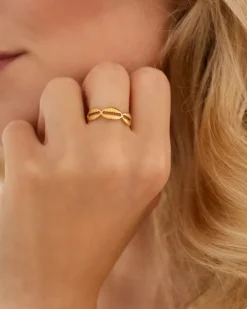 Finaste Schelpen ring goudkleurig Fashion