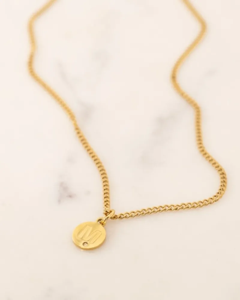 Finaste Shiny initial ketting goudkleurig New