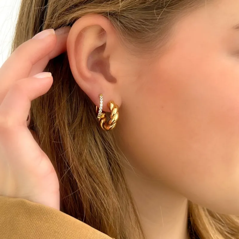 Finaste Shiny oorringetjes 12 mm goudkleurig Discount