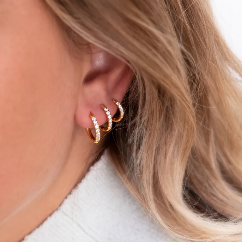 Finaste Shiny oorringetjes 12 mm goudkleurig Discount
