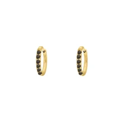 Finaste Shiny oorringetjes black 10 mm goudkleurig Discount