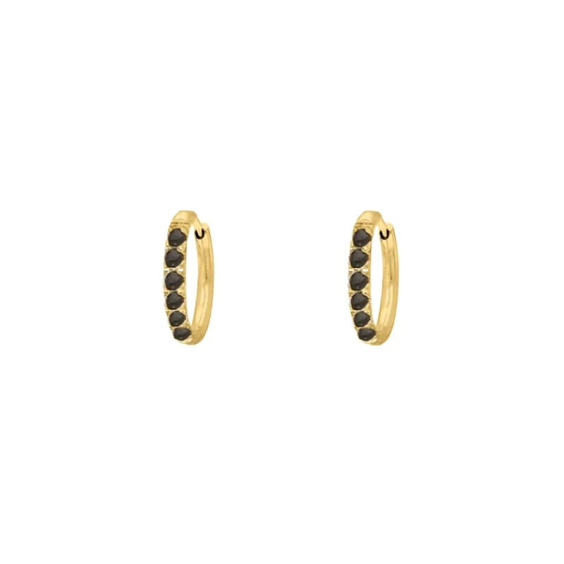 Finaste Shiny oorringetjes black 10 mm goudkleurig Discount