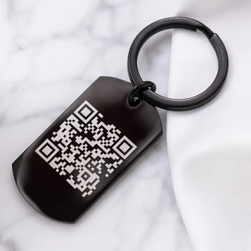 Finaste Sleutelhanger met QR code zwart Clearance