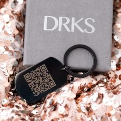 Finaste Sleutelhanger met QR code zwart Clearance