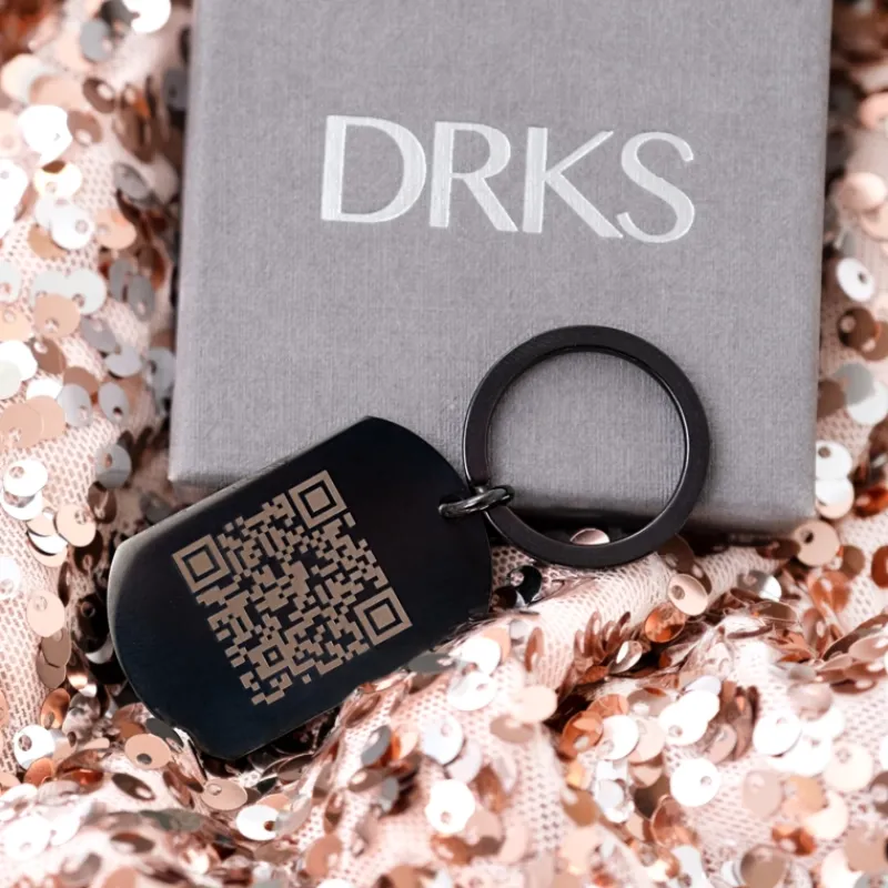 Finaste Sleutelhanger met QR code zwart Clearance