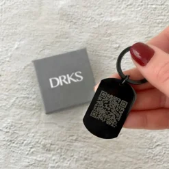 Finaste Sleutelhanger met QR code zwart Clearance