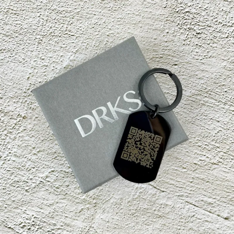 Finaste Sleutelhanger met QR code zwart Clearance