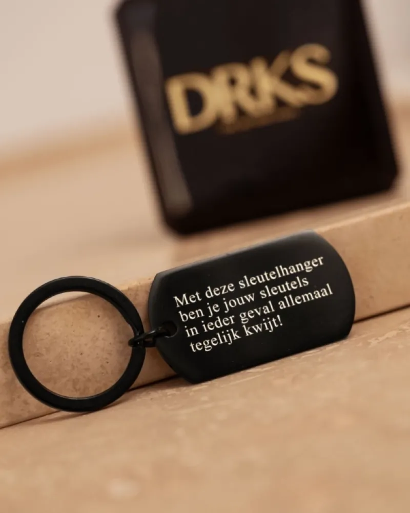 Finaste Sleutelhanger met tekst zwart Fashion