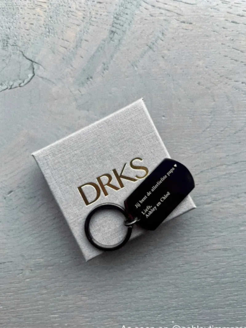Finaste Sleutelhanger met tekst zwart Fashion