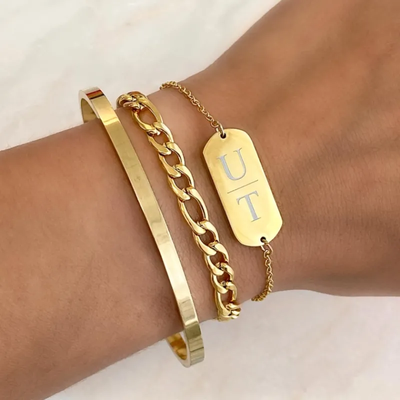Finaste Smalle Bangle Open Goud Kleurig Outlet