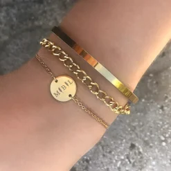Finaste Smalle Bangle Open Goud Kleurig Outlet