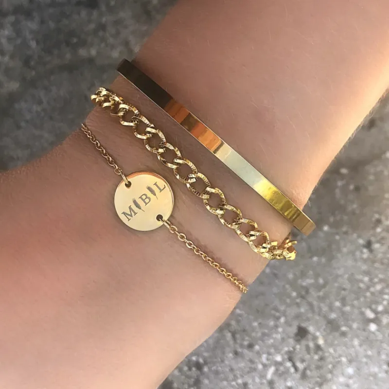 Finaste Smalle Bangle Open Goud Kleurig Outlet