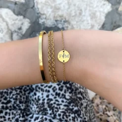 Finaste Smalle Bangle Open Goud Kleurig Outlet