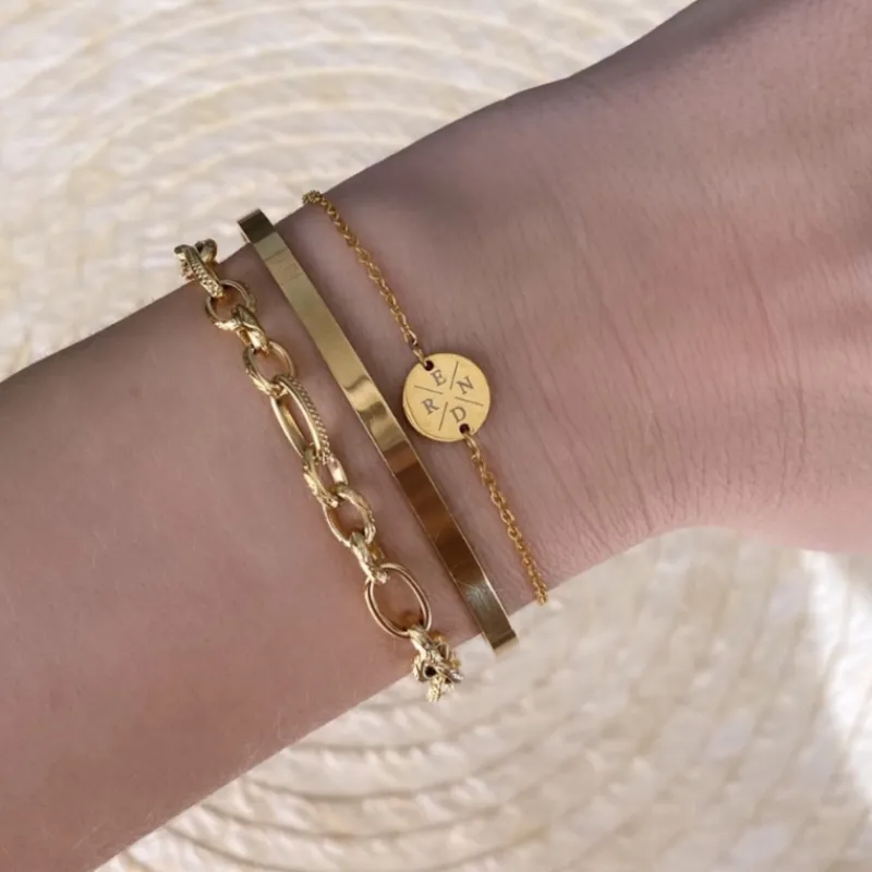 Finaste Smalle Bangle Open Goud Kleurig Outlet