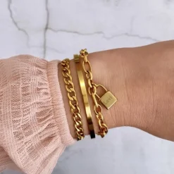 Finaste Smalle Bangle Open Goud Kleurig Outlet