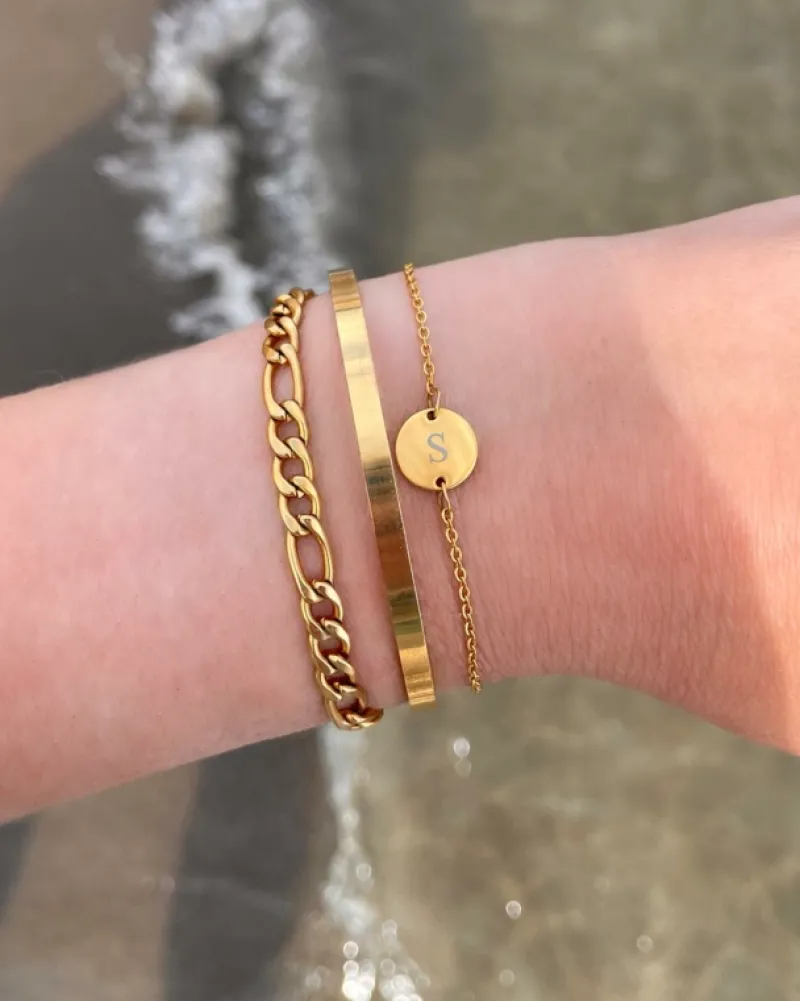Finaste Smalle Bangle Open Goud Kleurig Outlet