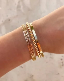 Finaste Smalle Bangle Open Goud Kleurig Outlet