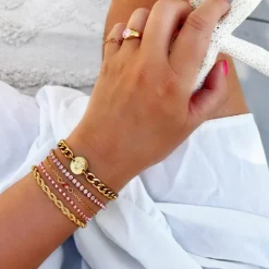 Finaste Smiley Ring Roze Goldplated Discount